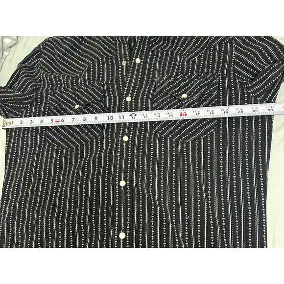 True Religion Mens Western Pearl Snap Button Up Long Sleeve Shirt Size L Striped - Picture 10 of 11
